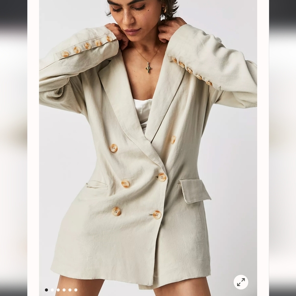 Free People - Cream Blazer - Picture 1 of 8
